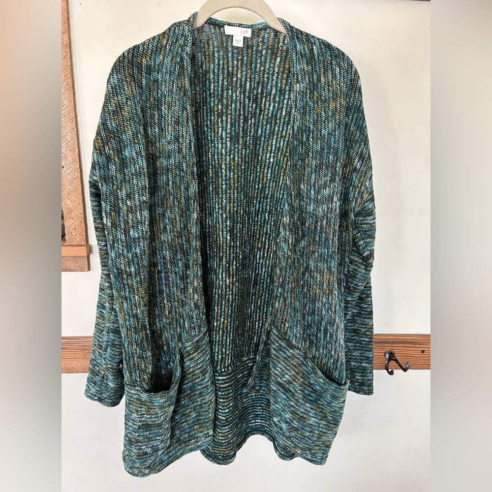 J. Jill Teal and Green Cardigan Sweater